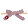 Mode fleurs brodées coton et chanvre nœud papillon en nylon sans trace bandeau bébé filles arcs mignons bandeau cadeaux d'anniversaire pour bébé