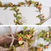 Ivy artificial pequeno rosas falsas flores videira guirlanda casamento casa loja decoração plástica suspensão parede verde plantas rattan folha