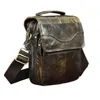 Torby na ramię Oryginalne skórzane męskie męskie torba Messenger Cowhide Fashion Cross-Body 8 Pad Tote Mochila Satchel 144295y