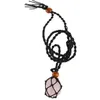 Personlighet Natural Stone Agate Halsband Män och kvinnor med enkelt flätat rep Pull fältsparhalsband för modesmycken