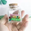 Storage Bottles 50ml Squareness Hyaline Glass Container With Cork Creative Decoration Bottle Candy Jar Refillable Handicrafts Vial 6Pcs1