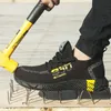 Breathable Men's Safety Shoes Boots With Steel Toe Cap Casual Work Indestructible Puncture-Proof Sneakers 201223