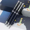Высококачественный Petit Prince Pen Темно -синяя смола и металлическая гравийная роллельная шариковая пера