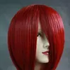 Cos perruque rouge foncé cosplay partie perruque cheveux courts