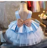 Fleur enfant en bas âge bébé fille infantile princesse robe bébé fille robe de mariée dentelle Tutu enfants fête Vestidos pour 1 ans anniversaire Q1223