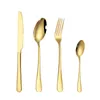 Gold Stainless Flatware Cutlery Spoon Knife Fork Wed Dinnerware Tableware Dishwasher Safe