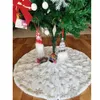 90cm Christmas Tree Skirt 36 Inch Plush Sequin Jacquard Cashmere Snow Flake Xmas Holiday Decoration Ornament HH9-3654