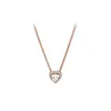 New 18K Bright Pink Pendant Necklace Rose Gold Shiny CZ Zircon Bead Chain For Pandora Style Jewelry Fashion Girls Set Gift