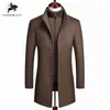 Męskie wełny kurtki zimowe Modna wysokiej klasy leisur długie sekcje płaszcz wełniany kamizelka zimowa płaszcza mężczyzn plus size 4xl 201126