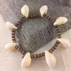 Ketens dongmu sieraden bohemian stijl strand shell mode ketting houten parel tasel vrouw hand lange ketting verjaardag cadeau