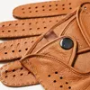 Nieuwe Collectie Luxe Heren Lederen Handschoenen Schapenvacht Handschoenen Mode Mannen Zwart Ademend Rijden Handschoenen Voor Mannelijke Wanten Y20013410