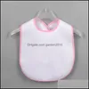 Ander home textiel textiel tuin sublimatie leeg baby bib diy warmteoverdracht peuter burp doeken polyester witte feeder slabbs DWB13512 D