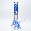 11 pouces Arrive bécher bong main peinture abeille verre pipe à eau épais dab rigs plates-formes pétrolières cool recycleur