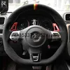 Dla Volkswagen Golf7 6gti Lamando Sagitar Polo Sciricco Rine DIY niestandardowe ręcznie szyte zamszowe samochód kierownicy