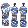 Blue Camouflage Golf Head Covers For Driver Fairways 3 5 Hybrids Waterproof PU Leather Golf Clubs Wood Cover Set1933204