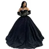 2022 Gothic Black Lace Ball Ball Vestidos de Noiva Beading Vintage Victorican Halter CORSET Vestidos de casamento apliques ilusão vestido nupcial