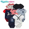 Baby Rompers Лето 7 шт. / Лот с коротким рукавом Мальчики Одежда новорожденных Детские комбинезоны 100% хлопок Roupas de Bebe для 0-12 м Newborn 201023