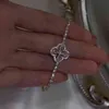 Gouttes d'eau bracelet trèfle conception zircon clavicule chaîne femme mariée bijoux cadeau femme femme