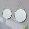 Mirrors Hanging Art Bathroom Wall Mirror Round Gold Frame Decorative Shower Makeup Washroom Miroir Mural Room Decor OA50BM