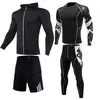 Mens Sport Kläder Suit Män Running Set Jacka Basketboll Fotboll Tennis Fitness Tights Shorts Shirts Leggings Sportswear 201119