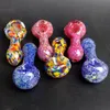 Colorful Bubbler Pink Pipes Glass Smoking Pipe Purple Hand Pipe Tobacco Pipes Heady Duty Glass Spoon Pipe