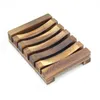 Natürliche Bambus Holz Seifenschalen Teller Tablett Halter Box Fall Dusche Handwaschseifenhalter Haushalt Badezimmerzubehör 11,5 * 8 * 2,2 cm