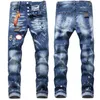 Men's Distressed Skinny Jeans Fashion Mens Jeans Slim zipper Mens Denim Pants Hip Hop Top Quality Men paint Jeans