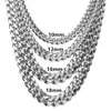 6-18mm Stainless Steel Cuban Miami Chains Necklaces Big Heavy Silver Color Link Chain for Men HipHop Rock jewelry