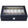 Großhandel-2016 Neue Mode 12 Gids Leder Uhr Box Schmuck Dispay Box Uhren Fall Schmuck Lagerung Organisiert cajas para uhren