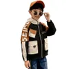 Casaco de jaqueta de crianças jaqueta infantil para meninos letra crianças casacos Outerwear Roupa infantil de primavera 6 8 10 12 14 ano 20125