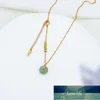 Lätt modekedja Jade Pendant CLAVICLE Säkerhet Buckle Necklace Women039S Jade Bead Niche Design Cold Wind Gift1695694