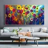 Abstracte kleurrijke bloem olieverf gedrukt op canvas prints wall art foto's voor woonkamer moderne home decor frameless