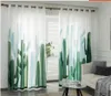 Cactus window curtain popular northern Europe green plant living room curtains modern elegant bedroom