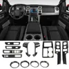 Kit interne de décoration de panneau de vitesse de couverture de volant de voiture d'abs pour Ford F150 Raptor 2009-2014 fibre de carbone 13 PC