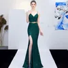 Платья выпускного вечера Sexy Halter Rermaid Plife Sequin Prom Dress Prom Длина пола в наличии Партия Канонические материалы с поясом