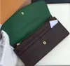 Hela 6 färger mode singel blixtlås pocke män kvinnor läder plånbok dam damer lång handväska med o256s
