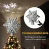 Creux Star Christmas Tree Topper LED Star Top Flocon de neige Projecteur rotatif Décoration d'arbre de Noël Fête de vacances Ornement suspendu 201127