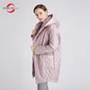 MODERN SAGA Women Coat Autumn Long Jacket Thin Cotton Padded Coat Women Loose Jackets Hooded Warm Female Parka One Size 201214