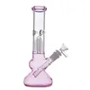 Розовые большие бонги Диффузор Datachable Stem Dab Rig 10,5-дюймовая толстая курительная вода Кальян 14,4-миллиметровый шарнирный стеклянный стакан Бонг