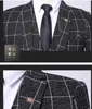 Men's Business Casual Dress Single-breasted Summer Clothing Boutique High Quality Wedding Banquet Suit Three-piece Est Style1