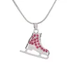 Euécouteur an 5 pièces multicolore strass patins chaussure pédant collier Sport bijoux pour femmes Whole6054134