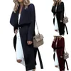 Fall Winter Chic Lady Solid Color Lapel långärmad knapp Slite ull överrock varma kvinnor ytterkläder vinterrock avslappnad smal passform