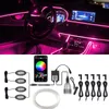 12V Car Atmosphere LED Strip Lights RGB Multiple Modes App Sound Control Auto Interior Decorative Ambient Neno Lamp For Car