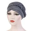 Женщины Дамы мусульманские выпадения волос растягиваются тюрбанские шапки рак химиотерапия шляпа сплошной цветной оплеткой голова шарф шапочка капот