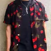 Fashion- The logo cherry Rayon shirt printed T-shirt week 9 men's womenswear loose shirt fashion summer beach shirt