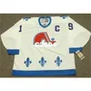 Мужчины # 19 Joe Sakic Quebec Nordiques 1992 CCM Vintage Retro подальше Домашнее хоккейное джерси или пользовательское имя или номер ретро Джерси