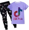 TIK TOK Nuova maglietta pantaloncini per il tempo libero tuta sportiva chill set set da 2 pezzi costumi per bambini ragazzi estate set5474545