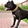 Güçlü Metal Köpek Zinciri Yakaları Paslanmaz Çelik Evcil Hayvan Eğitimi Büyük Köpekler İçin Pitbull Bulldog Gümüş Altın Gösteri Yakası 201030