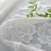 Rideau Tentures Moderne Minimaliste Style Européen Blanc Jacquard Maille Tissu Fenêtre Écran Pour Salon Soleil Fleur Sheer Tulle Wp415 # 51