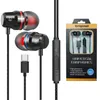 Metall Super Bass Type-C Earphone Wired In-Ear Sports Earpon för Huawei P30 Pro Xiaomi OnePlus Stereo Headset med MIC Hög kvalitet